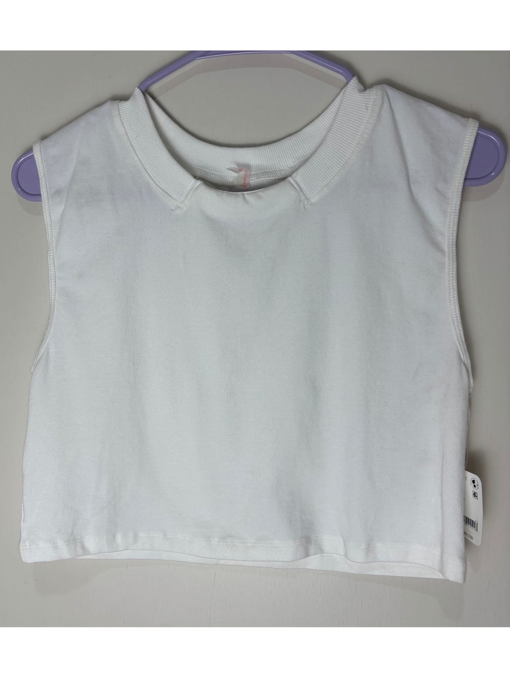 FP Movement Free People White Cropped Muscle Tank Top Size Large NWT $90